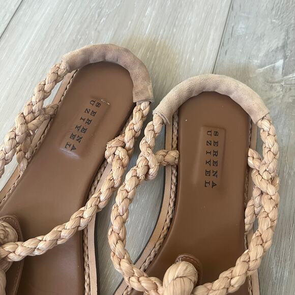 Serena Uziyel Braided Raffia Natural Sandal Women's 38 / US 8 Made in Italy - Picture 3 of 7